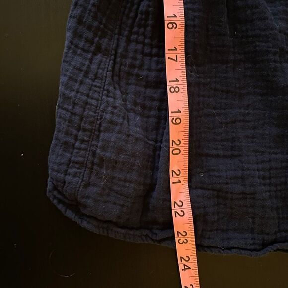 Time and Tru XL 100% Cotton Navy Blue Short Sleeve Blouse - Picture 6 of 8